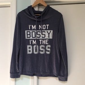 Women’s Slouchy Neck Long Sleeve Shirt Large